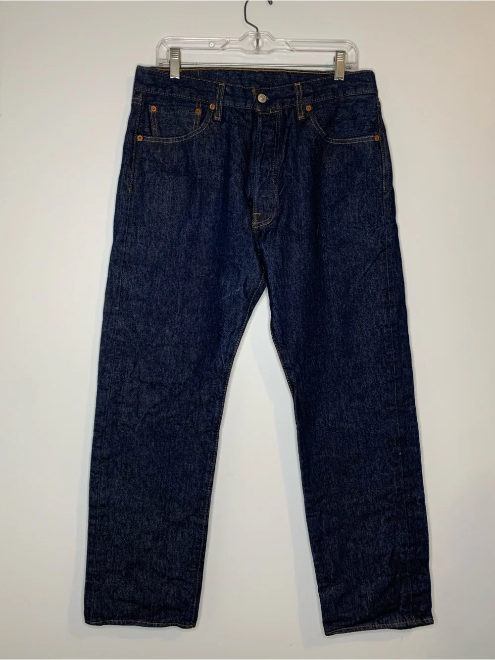 Levi's 501 Button Fly Men's Indigo Straight-Leg Jeans 34 x 32
